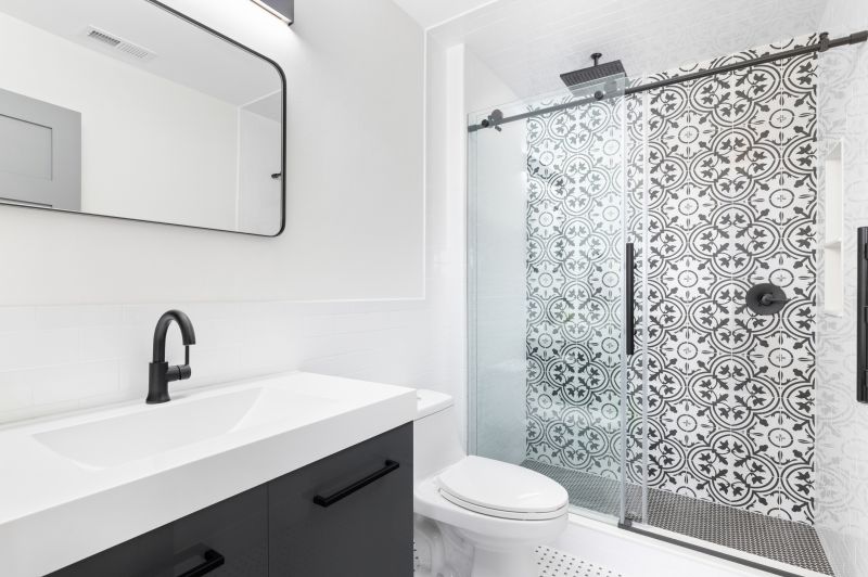 Bathroom with Trendy Patterned Tiles